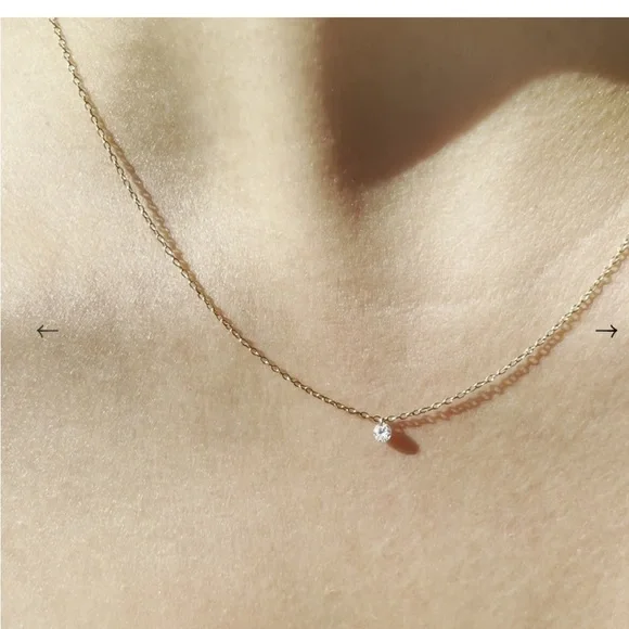 Catbird Diamond Pinprick Necklace - Gold Necklace with Sparkling Pendant - Picture 2 of 6